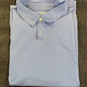 RHONE Light Blue Gingham Button Down Shirt